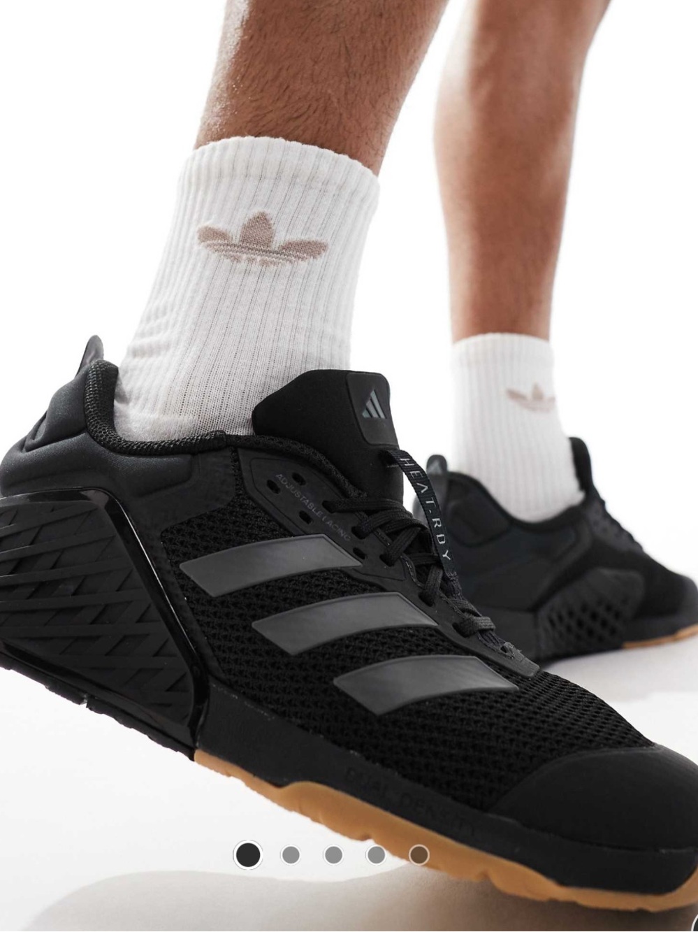 adidas Men’s Black Mesh Trainers with Gum Outsole